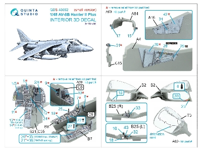 Av-8b Harrier Ii Plus - 3d-printed & Coloured Interior Small Version (For Uma Kits) - zdjęcie 3
