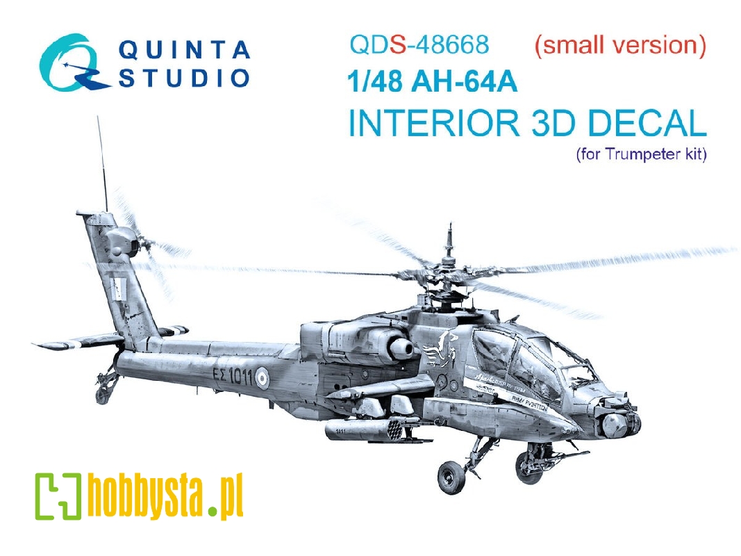 Ah-64 A Apache - 3d-printed & Coloured Interior Small Version (For Trumpeter Kits) - zdjęcie 1