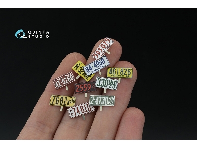 Midwestern  Us License Plates 1910-1940 With Metal Base (For All Kits) - zdjęcie 5