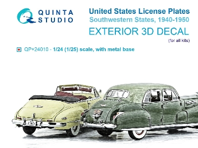 Southwestern Us License Plates 1940-1950 With Metal Base (For All Kits) - zdjęcie 1