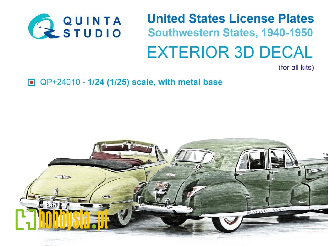 Southwestern Us License Plates 1940-1950 With Metal Base (For All Kits) - zdjęcie 1