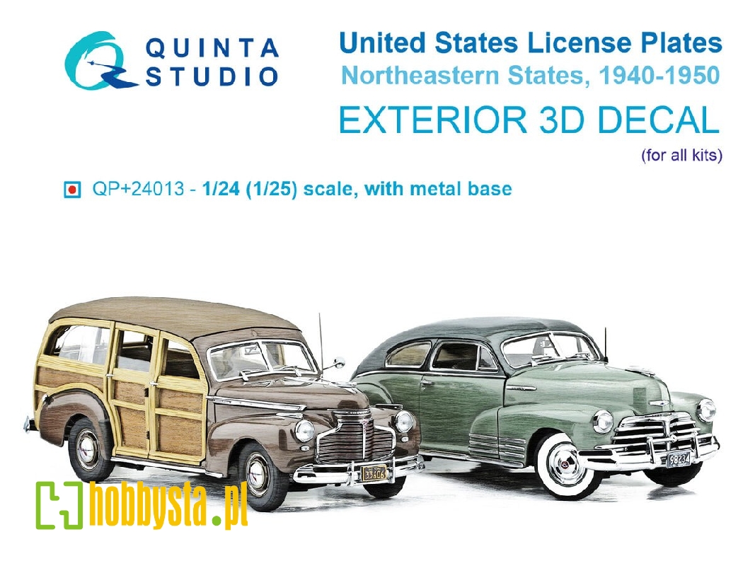 Northeastern Us License Plates 1940-1950 With Metal Base (For All Kits) - zdjęcie 1