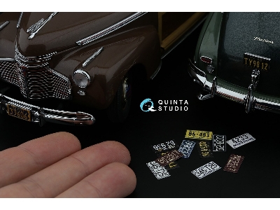 Northeastern Us License Plates 1940-1950 With Metal Base (For All Kits) - zdjęcie 8