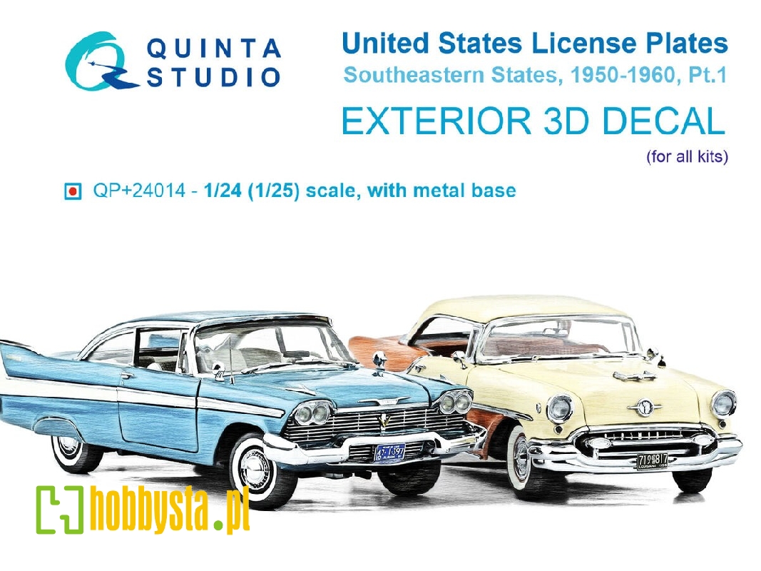 Southeastern Us License Plates 1950-1960 Part 1 With Metal Base (For All Kits) - zdjęcie 1