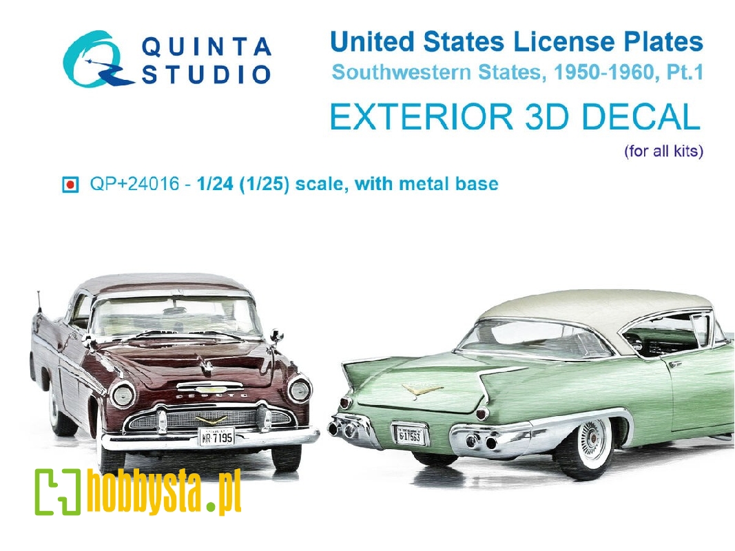 Southwestern Us License Plates 1950-1960 Part 1 With Metal Base (For All Kits) - zdjęcie 1