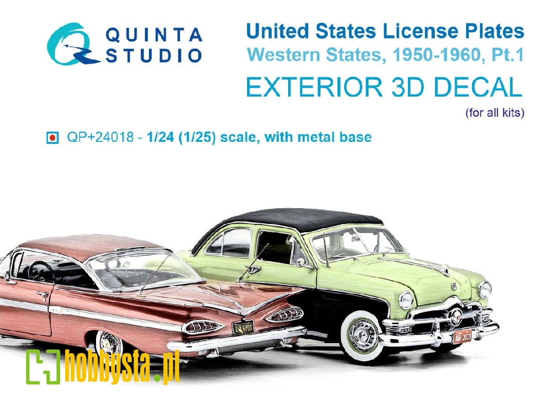 Western Us License Plates 1950-1960 Part 1 With Metal Base (For All Kits) - zdjęcie 1