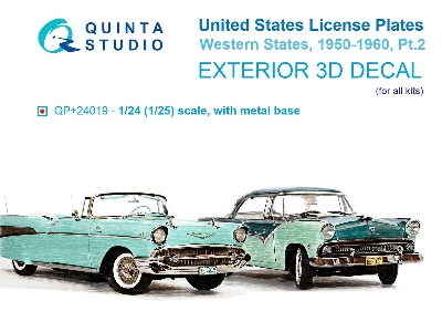 Western Us License Plates 1950-1960 Part 2 With Metal Base (For All Kits) - zdjęcie 1