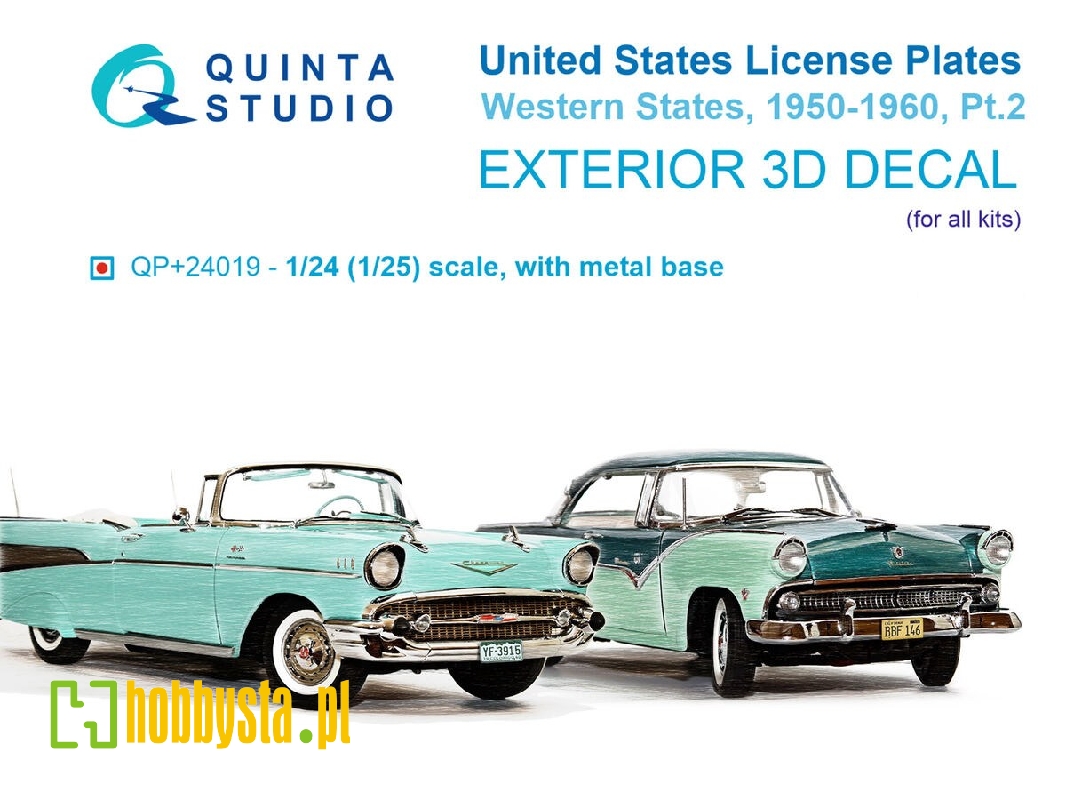 Western Us License Plates 1950-1960 Part 2 With Metal Base (For All Kits) - zdjęcie 1