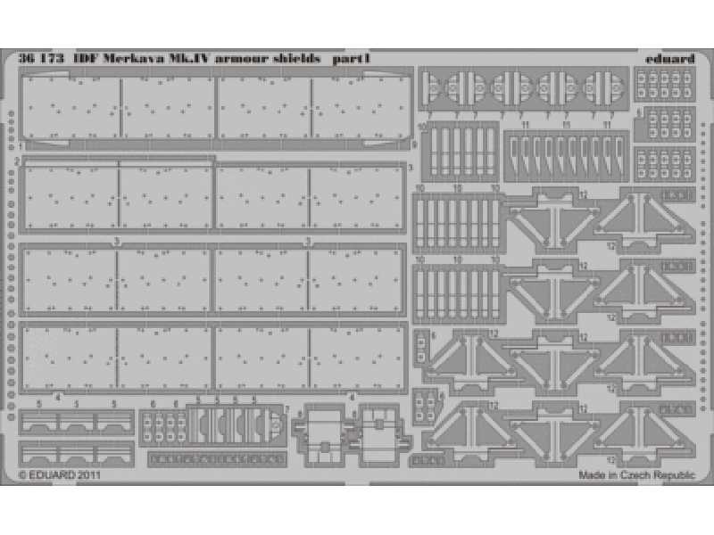  IDF Merkava Mk. IV armour shields 1/35 - Hobby Boss - blaszki - zdjęcie 1