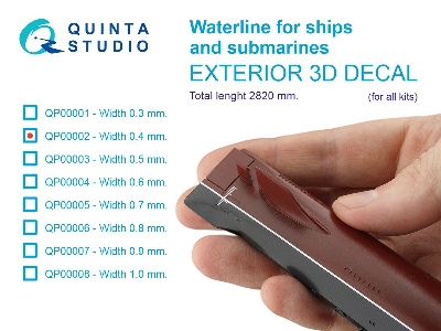 Waterline For Ships And Submarines - Width 0.4 Mm / Length 2820 Mm (For All Kits) - zdjęcie 2