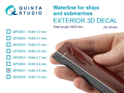 Waterline For Ships And Submarines - Width 0.9 Mm / Length 2820 Mm (For All Kits) - zdjęcie 2