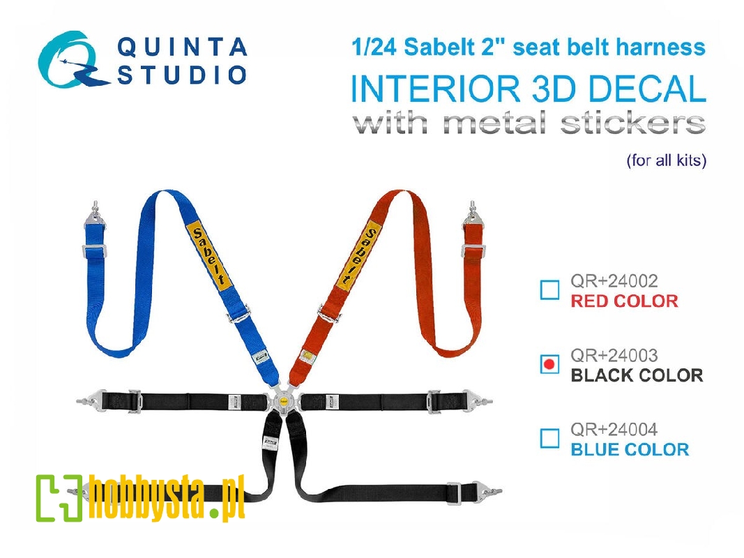 Sabelt 2inch Seat Belt Harness - Black (With Metal Buckles / For All Kits) - zdjęcie 1