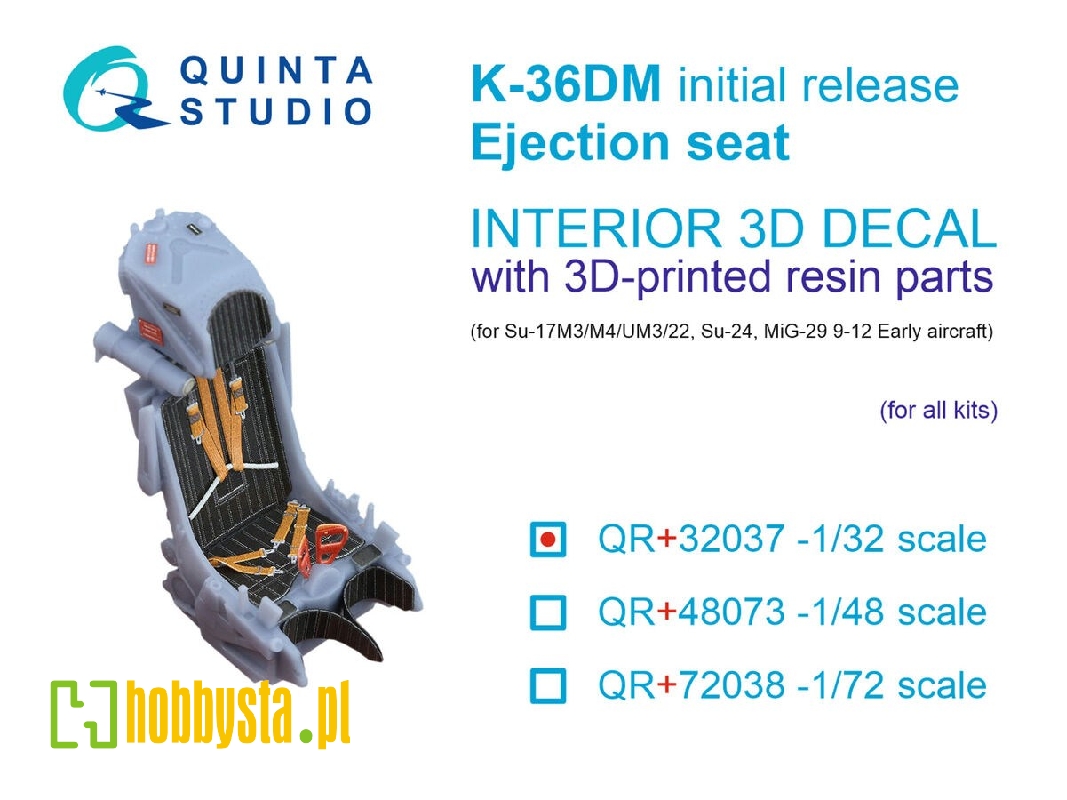 K-36dm (Initial Release) Ejection Seat - For Su-17m3/M4/Um3/22, Su-24, Mig-29 9-12 Early Aircraft (For All Kits) - zdjęcie 1