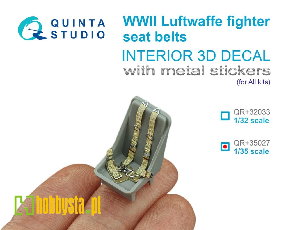 Luftwaffe Wwii Fighter Seatbelts With Metal Buckles (For All Kits) - zdjęcie 1