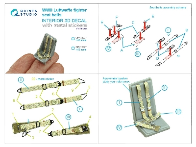 Luftwaffe Wwii Fighter Seatbelts With Metal Buckles (For All Kits) - zdjęcie 9