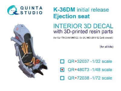 K-36dm (Initial Release) Ejection Seat - For Su-17m3/M4/Um3/22, Su-24, Mig-29 9-12 Early Aircraft (For All Kits) - zdjęcie 1