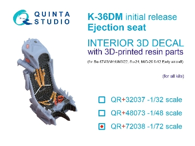 K-36dm (Initial Release) Ejection Seat - For Su-17m3/M4/Um3/22, Su-24, Mig-29 9-12 Early Aircraft (For All Kits) - zdjęcie 1