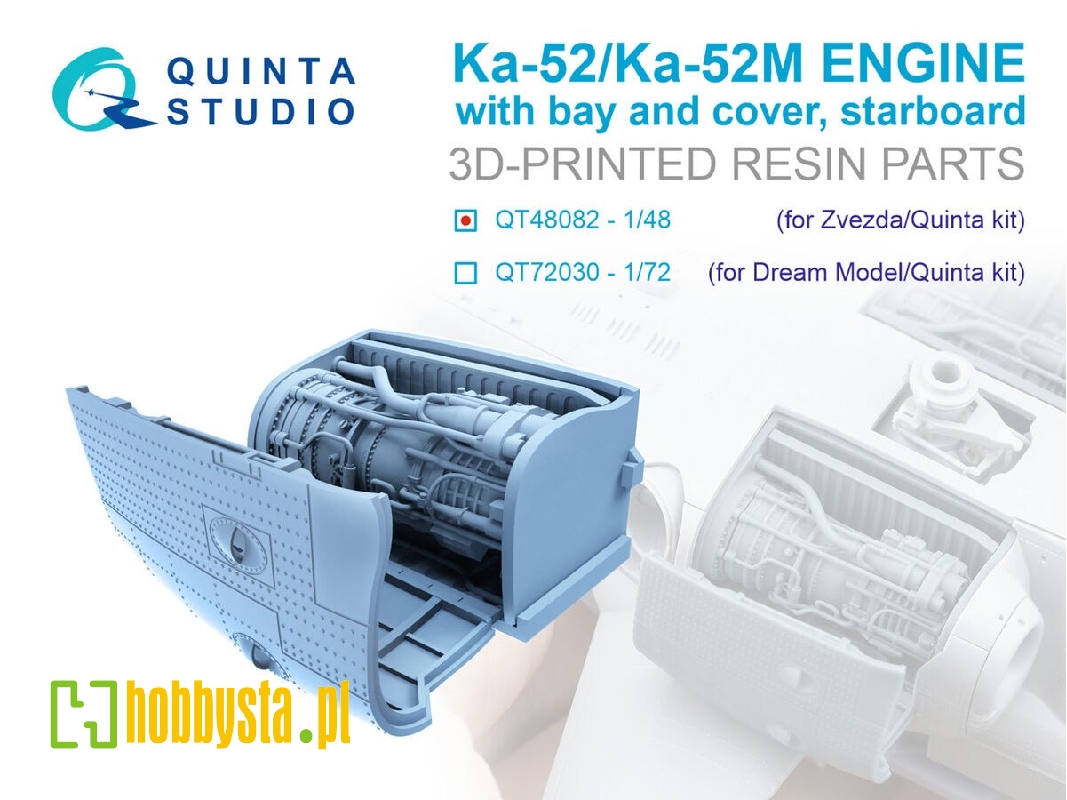 Kamov Ka-52 / Ка-52 М - Engine With Bay And Cover, Starboard - Right (For Zvezda And Quinta Kits) - zdjęcie 1