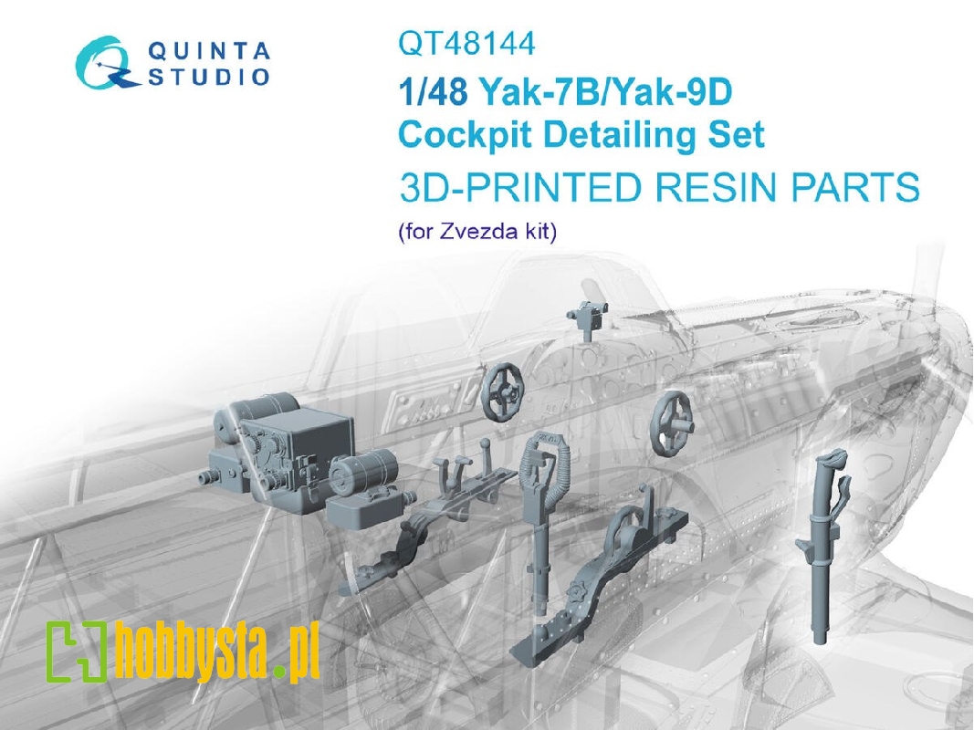 Yakovlev Yak-7b / Yak-9d - Cockpit Set (3d-printed / For Zvezda Kits) - zdjęcie 1