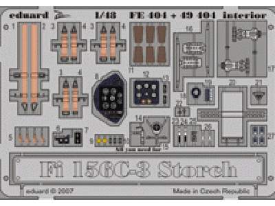  Fi 156C-3 Storch interior S. A. 1/48 - Tamiya - blaszki - zdjęcie 1