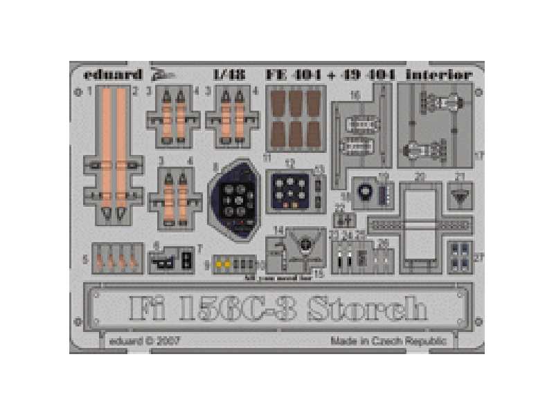  Fi 156C-3 Storch interior S. A. 1/48 - Tamiya - blaszki - zdjęcie 1