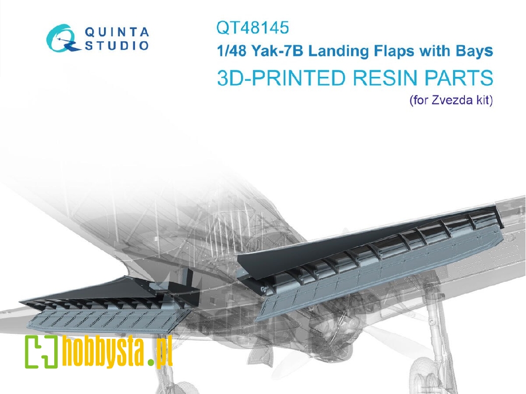 Yakovlev Yak-7b - Landing Flaps With Bays (3d-printed / For Zvezda Kits) - zdjęcie 1