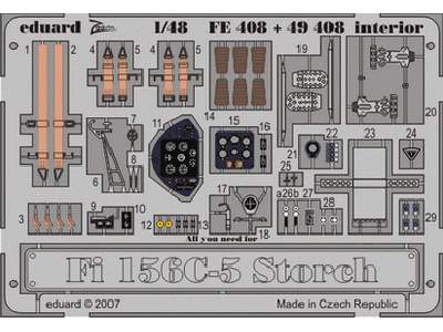  Fi 156C-5 Storch interior S. A. 1/48 - Tamiya - blaszki - zdjęcie 2