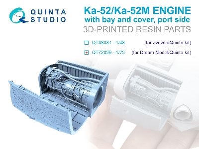 Kamov Ka-52 / Ка-52 М - Engine With Bay And Cover, Portside (For Dream Model And Quinta Kits) - zdjęcie 1