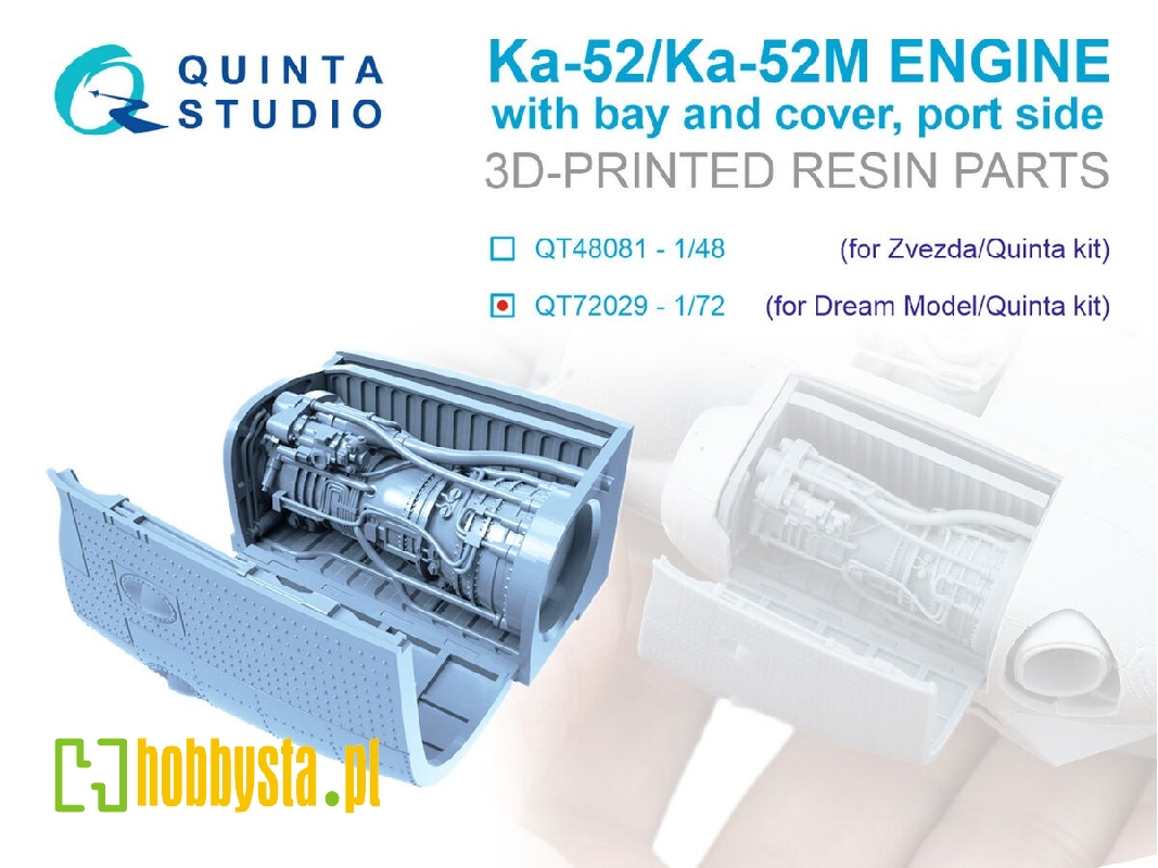Kamov Ka-52 / Ка-52 М - Engine With Bay And Cover, Portside (For Dream Model And Quinta Kits) - zdjęcie 1