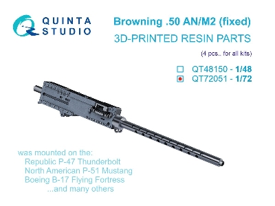 Browning .50 An_m2 (Fixed) Machine Gun - 4 Pcs (3d-printed / For All Kits) - zdjęcie 1