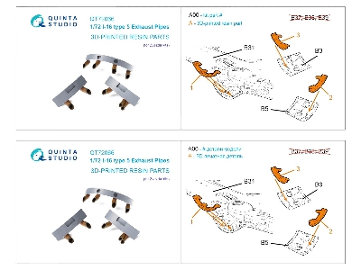 Polikarpov I-16 Type 5 - Exhaust Pipes (3d-printed / For Zvezda Kits) - zdjęcie 4