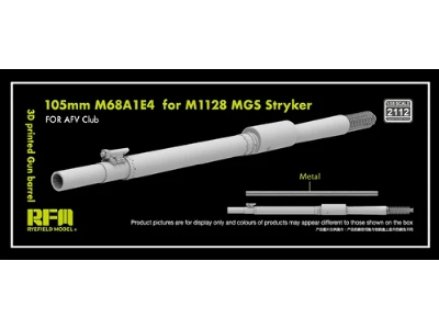 M1128 Mgs - 3d-printed Gun Barrel 105 Mm M68a1e4 (For Afv Kits) - zdjęcie 1
