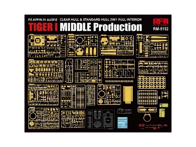 Tiger I Mid. Production With Interior (Clear Parts) 2-in-1 - zdjęcie 2