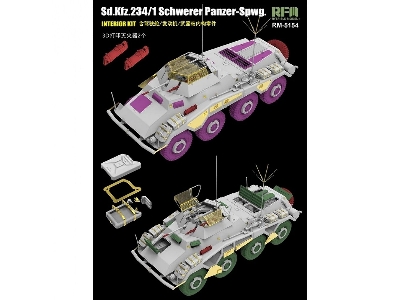 Sd.Kfz. 234/1 Schwerer Panzer Spahwagen - Full Interior - zdjęcie 3