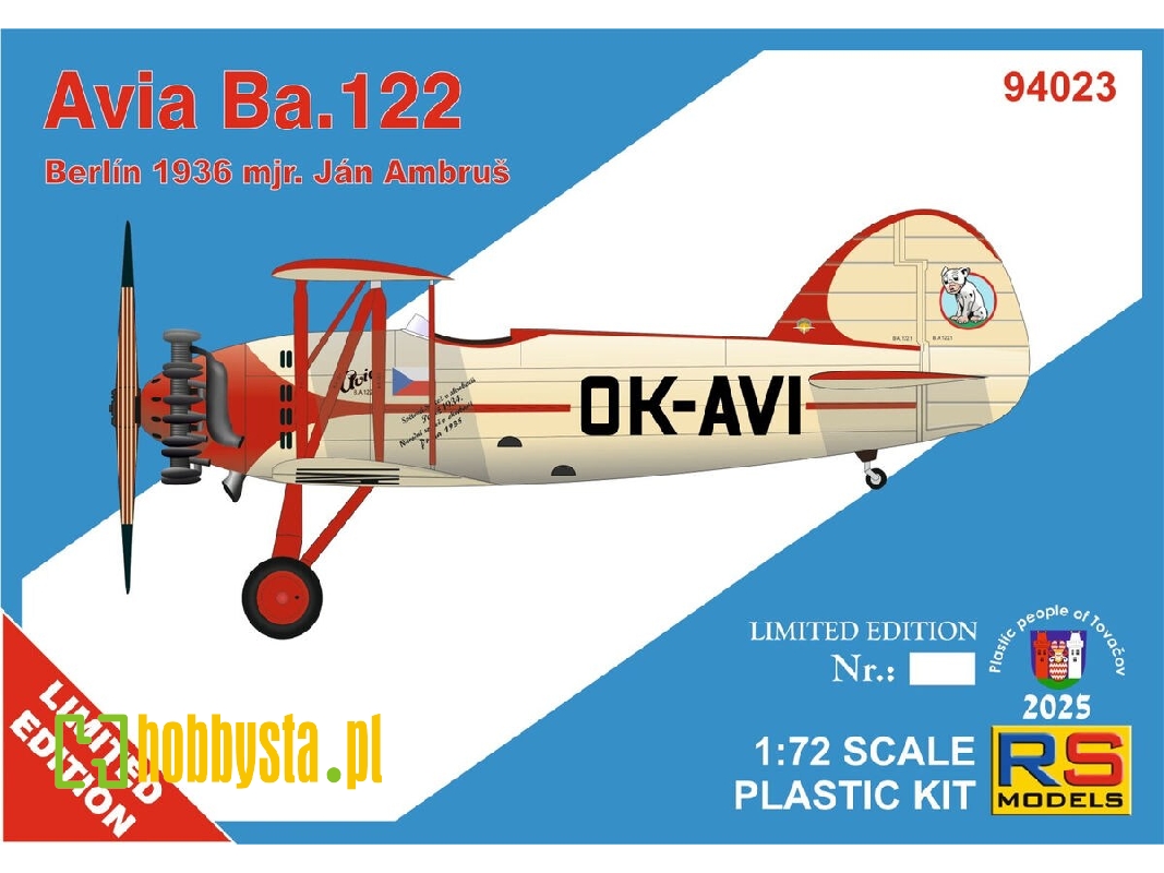 Avia Ba.122 Berlin 1936 Mjr. JĂˇn AmbruĹˇ - zdjÄ™cie 1