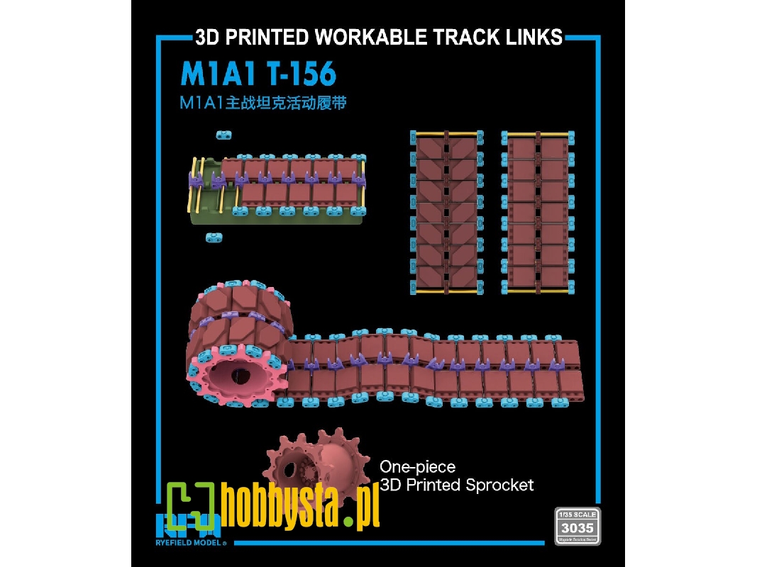 M1 A1 Abrams - 3-d Printed T-156 Workable Track Links - zdjęcie 1