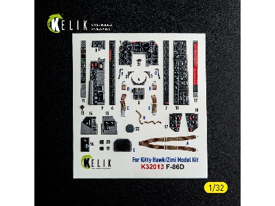 North American F-86 D Sabre - Interior 3d-decals (For Kitty Hawk & Zimi Models Kits) - zdjęcie 2