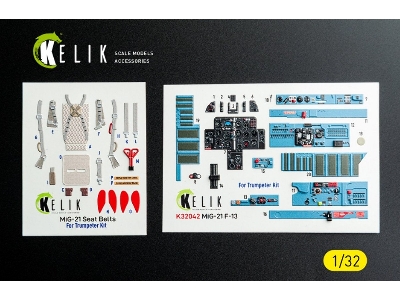 Mikoyan Mig-21 F-13 Export Version- Interior 3d Decals (For Trumpeter Kits) - zdjęcie 1
