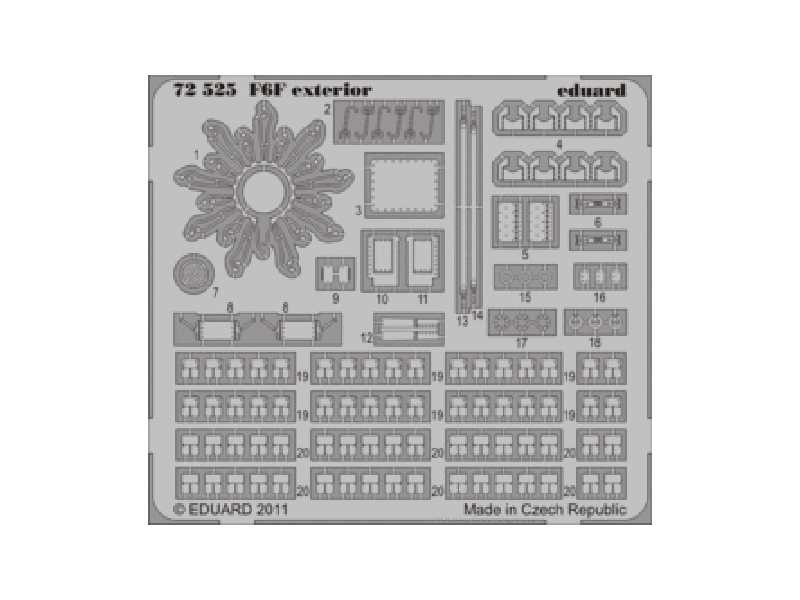  F6F exterior 1/72 - Cyber Hobby - blaszki - zdjęcie 1