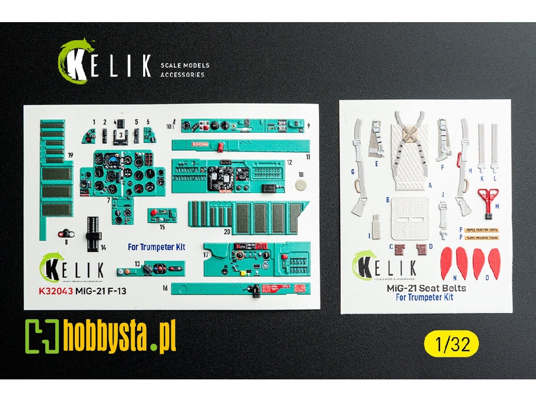 Mikoyan Mig-21 F-13 - Interior 3d Decals (For Trumpeter Kits) - zdjęcie 1
