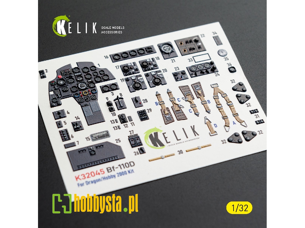 Messerschmitt Bf-110 D - Interior 3d Decals (For Dragon / Hobby 2000 Kits) - zdjęcie 1