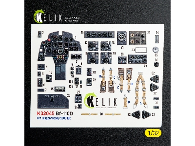Messerschmitt Bf-110 D - Interior 3d Decals (For Dragon / Hobby 2000 Kits) - zdjęcie 2