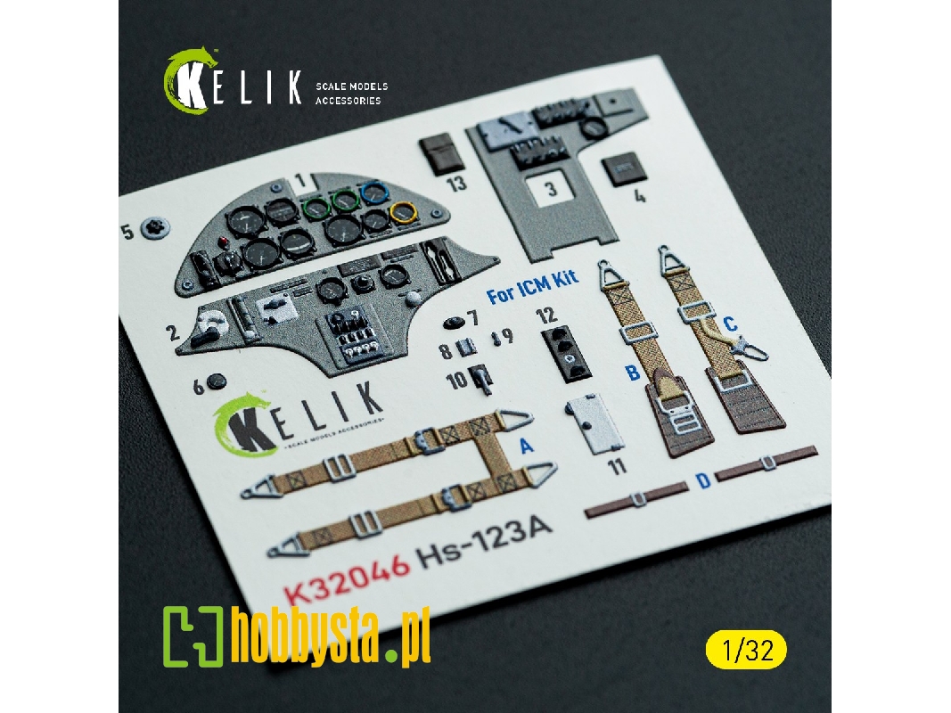 Henschel Hs-123 A-1 - Interior 3d Decals (For Icm Kits) - zdjęcie 1
