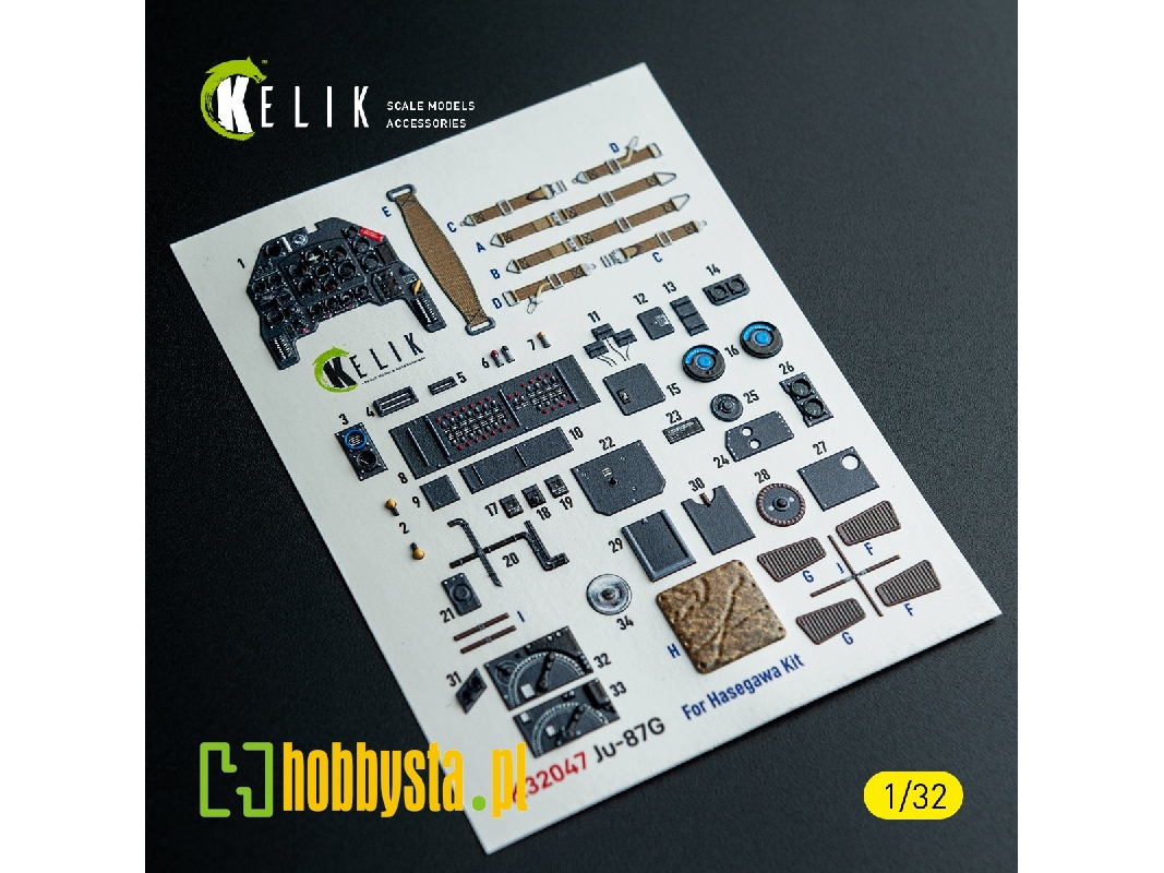 Junkers Ju-87 G Stuka - Interior 3d-decals (For Hasegawa Kits) - zdjęcie 1