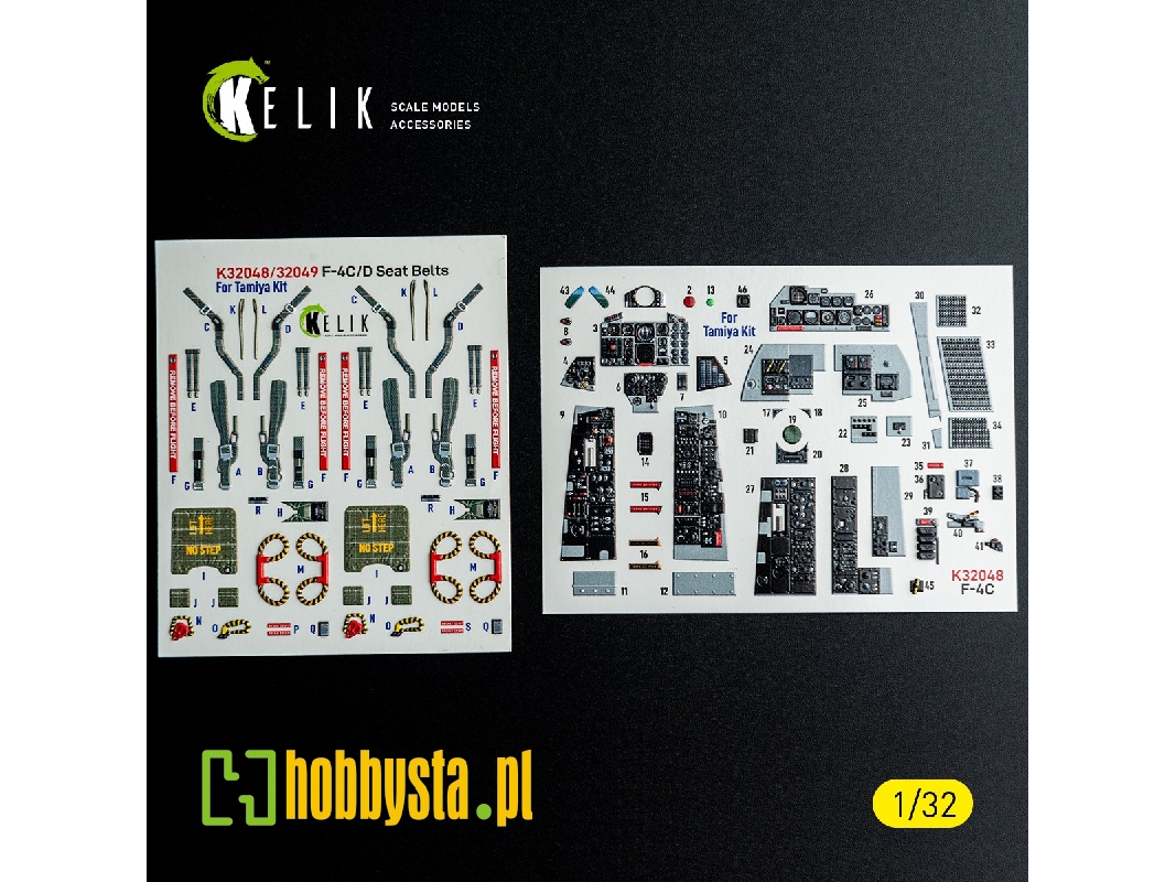 Mcdonnel Douglas F-4 C Phantom - Interior 3d-decals (For Tamiya Kits) - zdjęcie 1