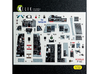 Mcdonnel Douglas F-4 C Phantom - Interior 3d-decals (For Tamiya Kits) - zdjęcie 2