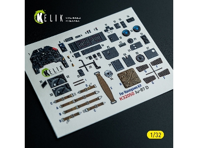 Junkers Ju-87 D Stuka - Interior 3d-decals (For Hasegawa Kits) - zdjęcie 1
