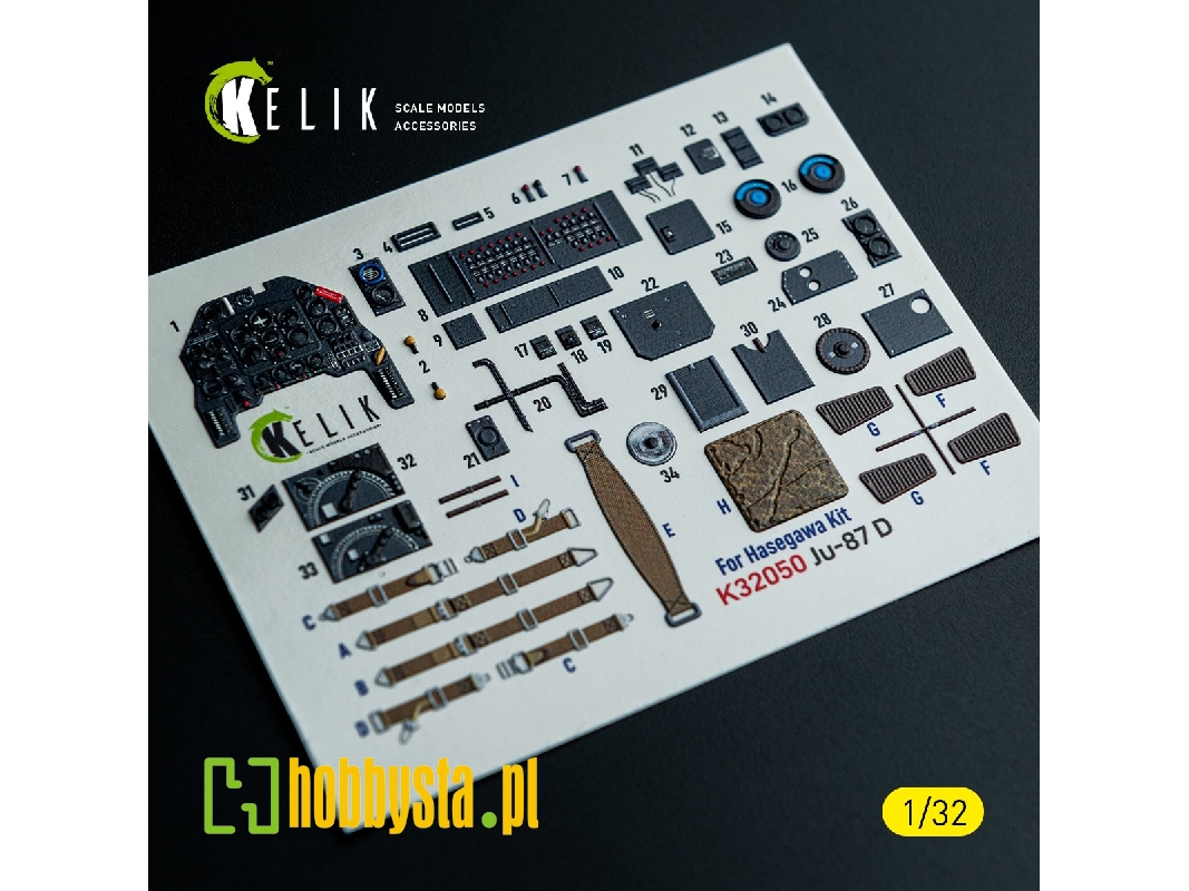 Junkers Ju-87 D Stuka - Interior 3d-decals (For Hasegawa Kits) - zdjęcie 1
