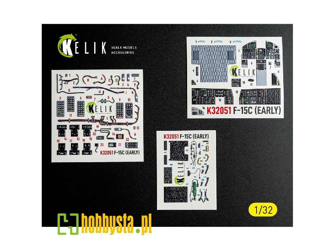 Mcdonnell Douglas F-15 C (Early) - Interior 3d-decals (For Tamiya Kits) - zdjęcie 1
