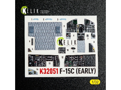 Mcdonnell Douglas F-15 C (Early) - Interior 3d-decals (For Tamiya Kits) - zdjęcie 2